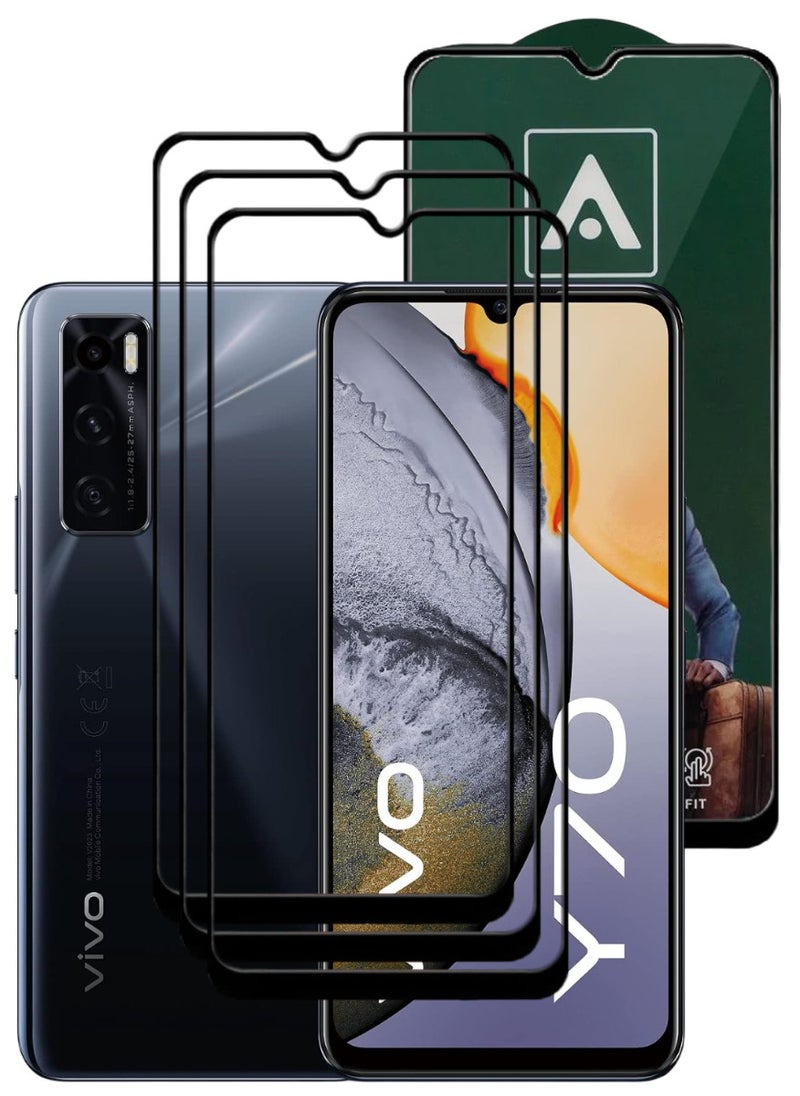 ACLIX 3 Pieces Antistatic ESD Dustproof Premium Quality High Definition Tempered Glass Screen Protector Designed For vivo Y70 - Image 1