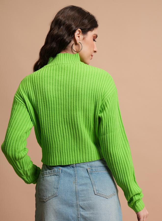 Tokyo Talkies Ribbed High Neck Long Sleeves Sweater - Image 3