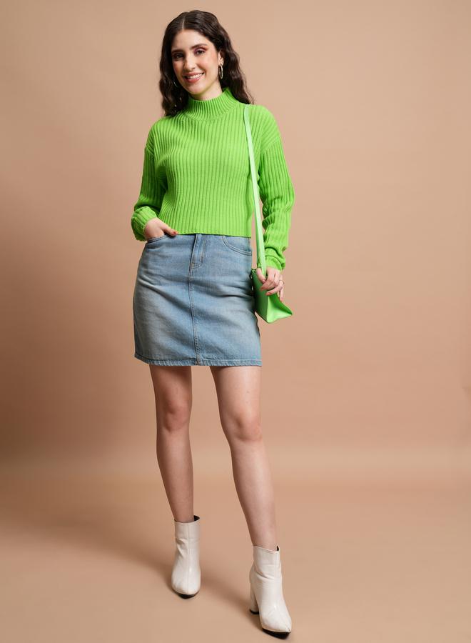 Tokyo Talkies Ribbed High Neck Long Sleeves Sweater - Image 2