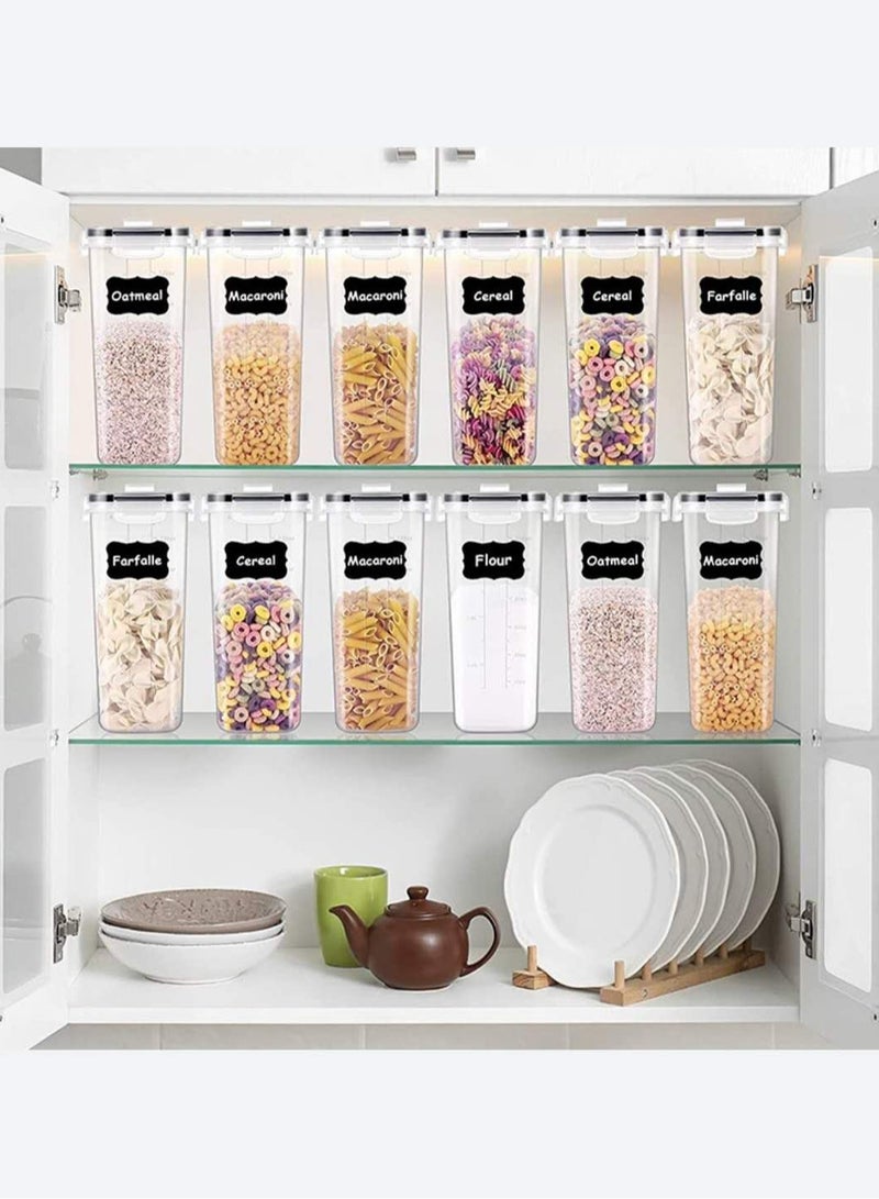 Large Cereal Containers Storage Set for Pantry, 4 Pack 2.5L/84.5 Oz Airtight Food Storage Containers BPA Free Plastic Containers with Lids for Sugar Flour Snack, Labels Included - Image 2
