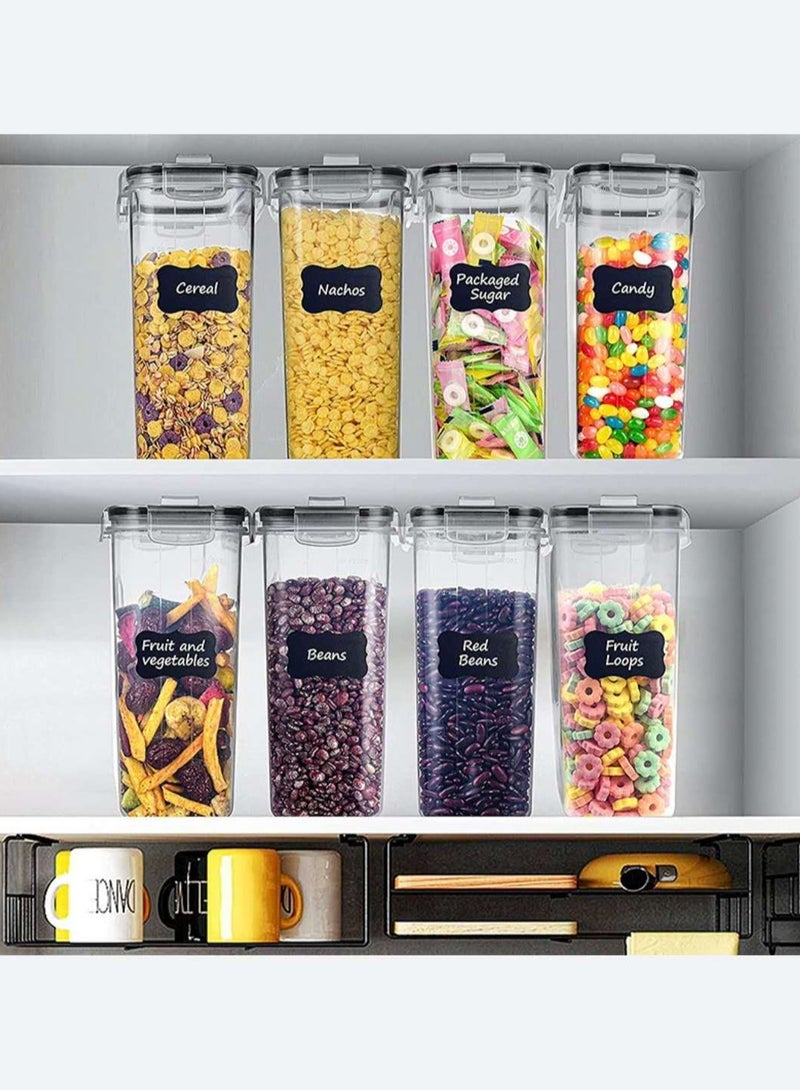 Large Cereal Containers Storage Set for Pantry, 4 Pack 2.5L/84.5 Oz Airtight Food Storage Containers BPA Free Plastic Containers with Lids for Sugar Flour Snack, Labels Included - Image 3