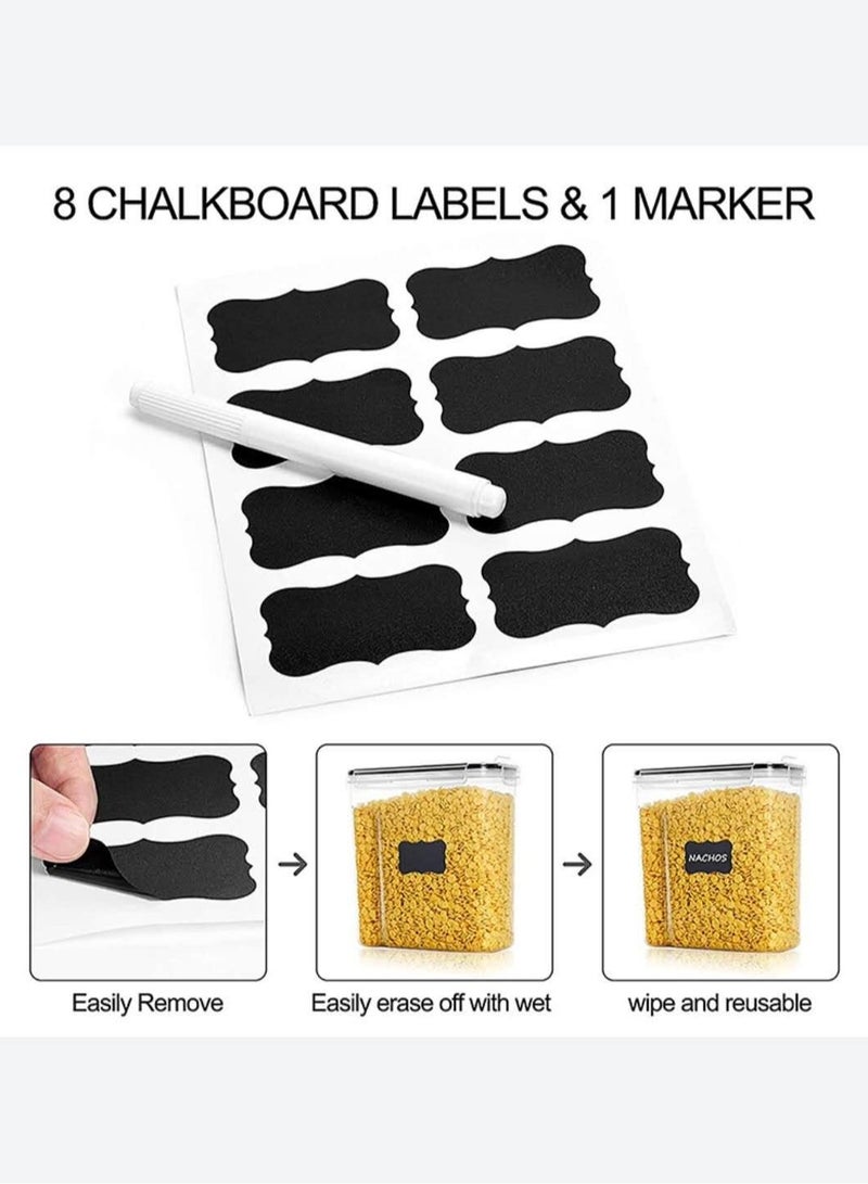 Large Cereal Containers Storage Set for Pantry, 4 Pack 2.5L/84.5 Oz Airtight Food Storage Containers BPA Free Plastic Containers with Lids for Sugar Flour Snack, Labels Included - Image 4