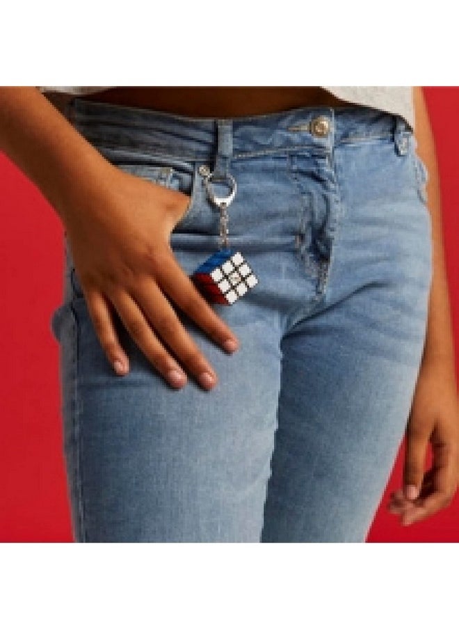 Rubik's - Cube 3 X 3 Key Ring - Colourful Puzzle Game Rubik'S - Mini Puzzle 3X3 Orginial Colour Matching - Classic Cube Problem Solving - Mini Version - 6064001 - Children'S Toy 8 Years And Above - Image 1