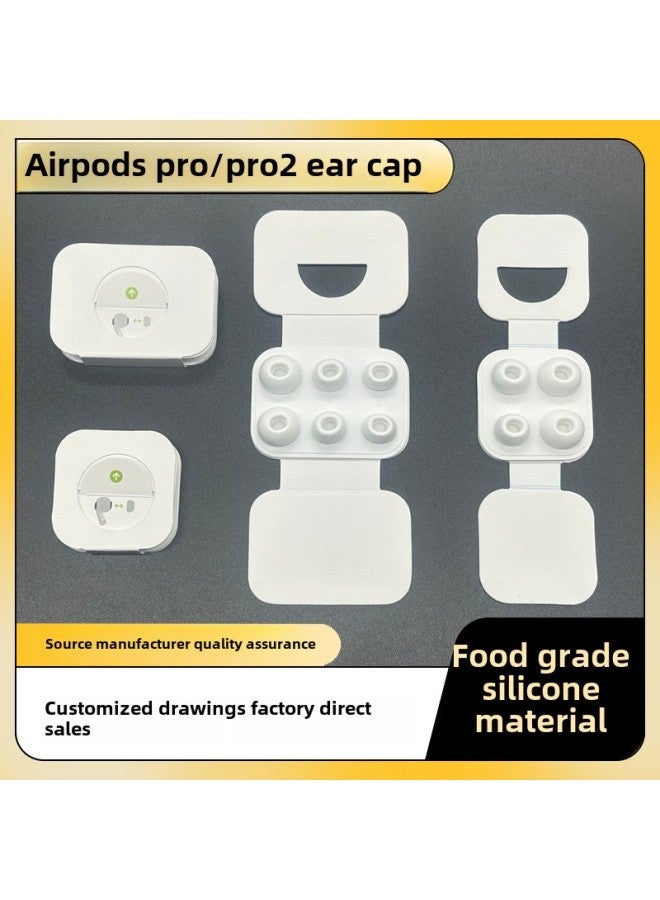 For Airpodspro Silicone Ear Caps Apple Pro2 Generation Earplugs Universal Headphones Ear Cuffs Cardboard Packaging In Stock-Specifications:Black  One Pair Each Of L/m/s Cardboard Packaging  - Image 2