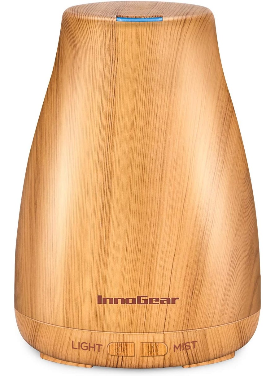 InnoGear - InnoGear Essential Oil Diffuser, Premium 5-in-1 Diffusers for Home Scent Aromatherapy Diffuser Air Desk Humidifier for Bedroom Large Room Office 7 Color LED 2 Mist Mode Waterless Auto Off, Yellow - Image 1