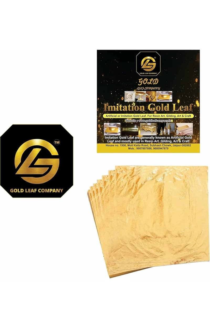 TPWC Gold Leaf Sheets,100 Sheets, 8x8.cm Warq Golden Foil Paper for Gilding, Resin Art, Maysur Paintings, Arts Crafts, Nail Deco, Furniture, DIY Projects (3.14 x 3.35 inches, (Gold) - Image 3