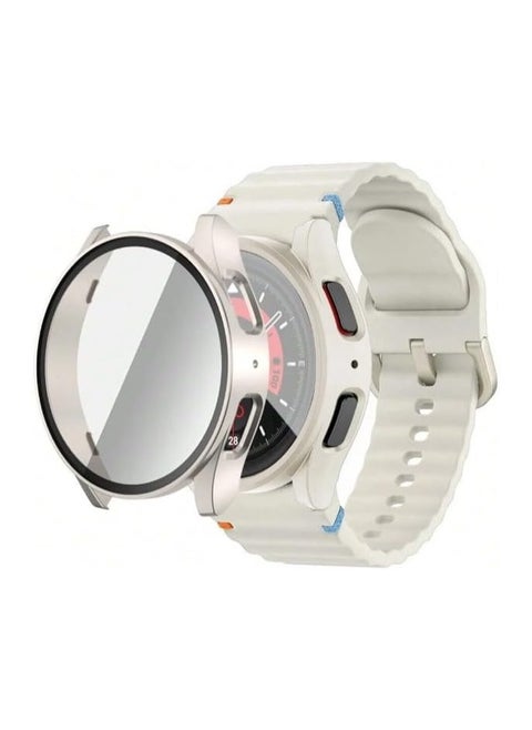 Screen Protector Case Compatible with Samsung Galaxy Watch 7 Case 40mm, with Built-in Screen Protector Hard PC Ultra Thin Anti-Scratch Protective Cover (Star Light)