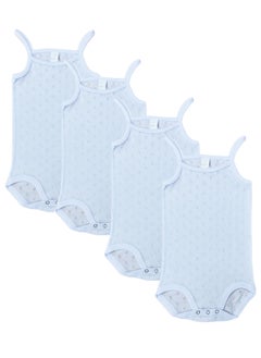 City Rose 4-Pieces Bodysuit barbtoz Perforated Girls Underwear Cotton 100% White  - Image 1
