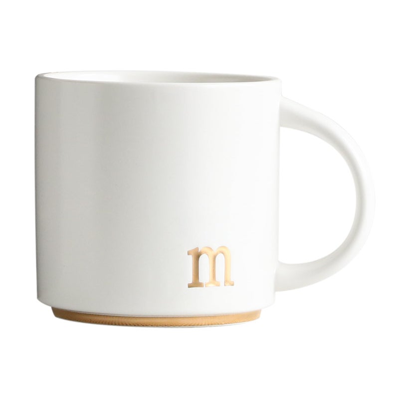 COLLECTIVE HOME - Monogram Ceramic Mugs, 15 oz Golden Initial Coffee Cups, Elegant Alphabet Tea Mugs, Elegant Personalized Mug with Gift Box, Luxurious Cups for Office and Home (m) - Image 1