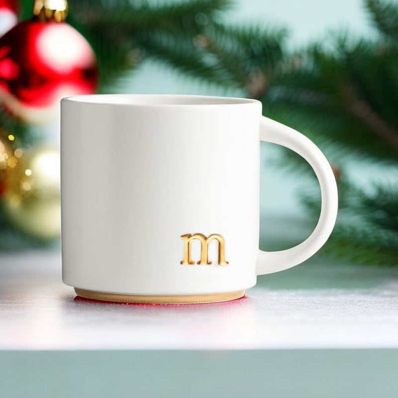 COLLECTIVE HOME - Monogram Ceramic Mugs, 15 oz Golden Initial Coffee Cups, Elegant Alphabet Tea Mugs, Elegant Personalized Mug with Gift Box, Luxurious Cups for Office and Home (m) - Image 5