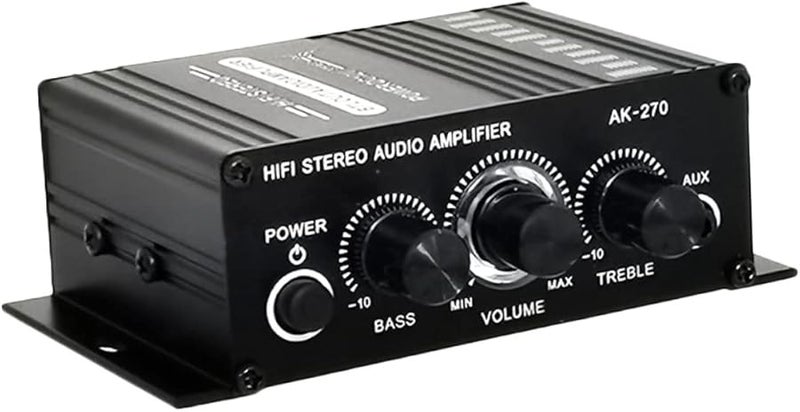 Jojofuny 12V Digital Dual Channel Audio Amplifier Mini Stereo Sound Enhancer Bass Treble Control - Image 1