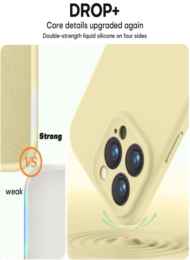 Vooii Compatible with iPhone 16 Pro Case, Liquid Silicone Upgrade [Camera Protection] [Soft Anti-Scratch Microfiber Lining] Shockproof Phone Case for iPhone 16 Pro 6.3 inch - Creamy Yellow - Image 4
