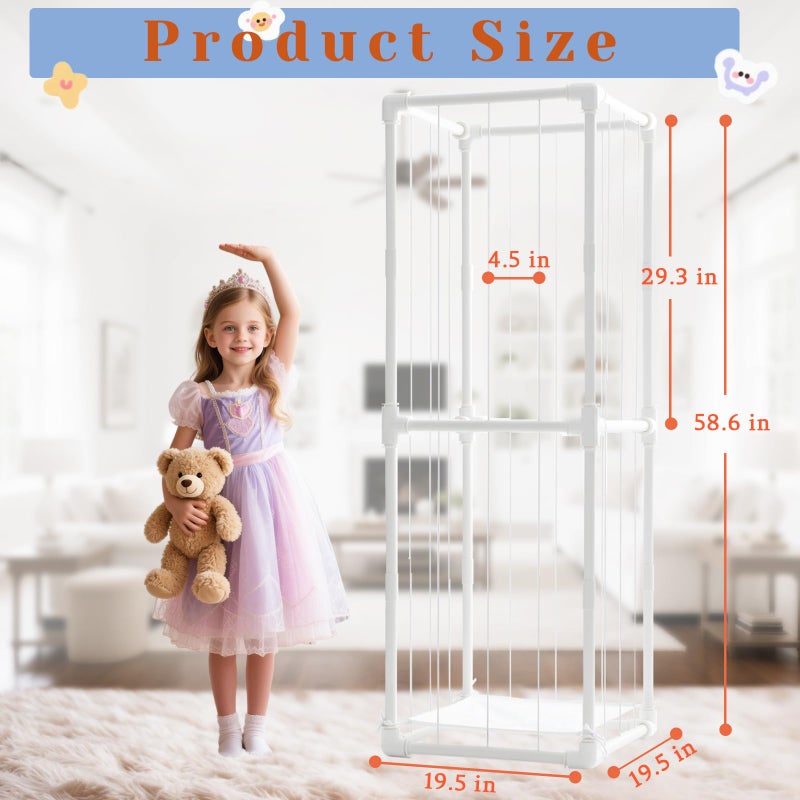 INFTOYCO Large Stuffed Animal Storage Zoo Cage Holder, Upgradation PVC Stuffed Animal Storage Organizer, Space Saving Plush Toys Zoo Holder, for Kidroom Playroom, White - Image 4