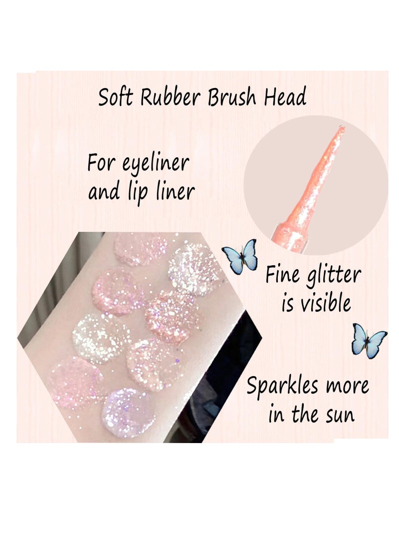 Excefore 8 PCS Glitter Liquid Eyeshadows, Fine Shimmer Popping Shimmer Bling Under Eye Shadow, Loose Glitter Glue for Crystals Eye Makeup, Matte Glitter Highly Pigmented Blending, Perfect For Woman, Girl - Image 4