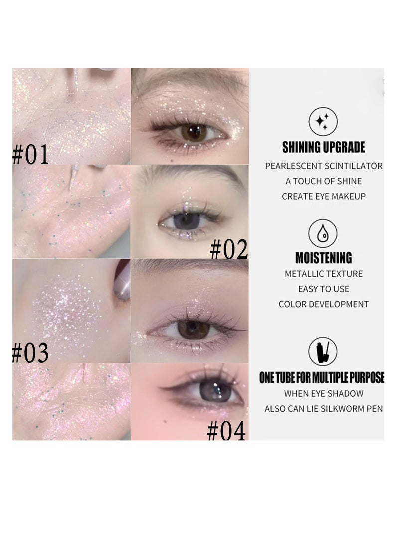 Excefore 8 PCS Glitter Liquid Eyeshadows, Fine Shimmer Popping Shimmer Bling Under Eye Shadow, Loose Glitter Glue for Crystals Eye Makeup, Matte Glitter Highly Pigmented Blending, Perfect For Woman, Girl - Image 2