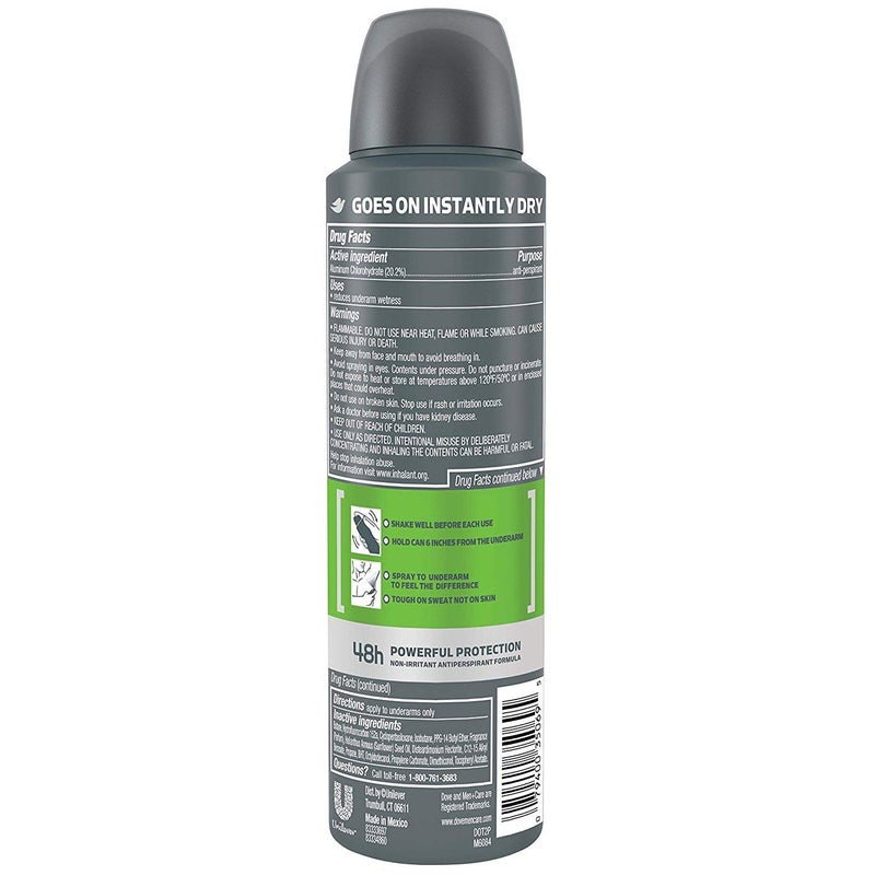 Dove Men+Care Dry Spray Antiperspirant for Men 2-Pack (3.8 Oz Ea) + Travel Body Wash (3 Oz) – 72H Protection, Long-Lasting Extra Fresh Fragrance - Image 3