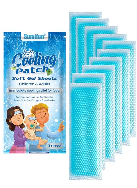 10 Pack Cooling Patch - Cooling Patch for Fever, Natural Headache Relief & Migraine, Soft Gel Sheet, Fever Patch for Children, Tension/Sinusitis, Headache Prevention
