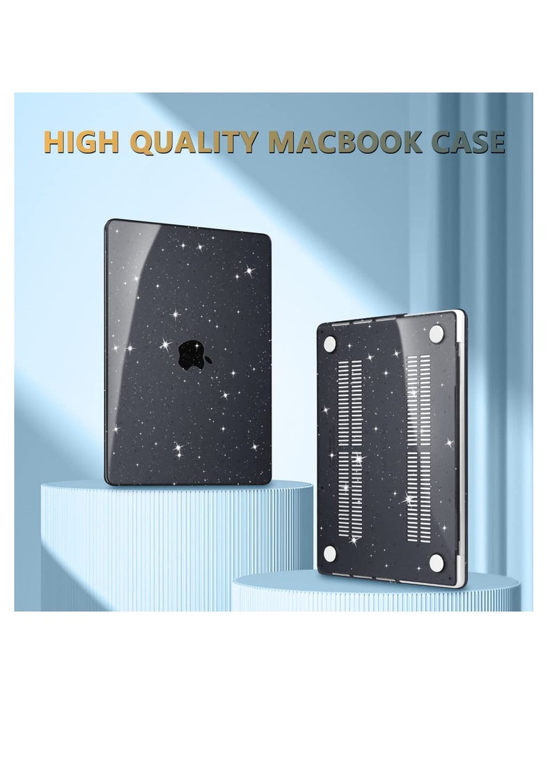 Generic Sparkly Case compatible for NEW Macbook Pro 14 inch M3 A2918 A2992 M2 A2779 M1 A2442 Pro/Max Chip with Touch ID, 2023-2021 Release, Plastic Hard Shell, Smooth Shiny Surface, Glitter Black  - Image 4