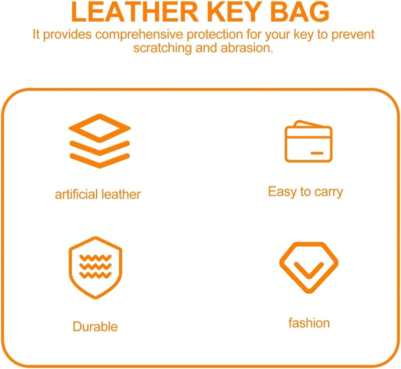OUNONA 2pcs Car Key Storage Bag Multi-Purpose Zipper Case for Vehicle Keys Artificial Stylish Design - Image 2