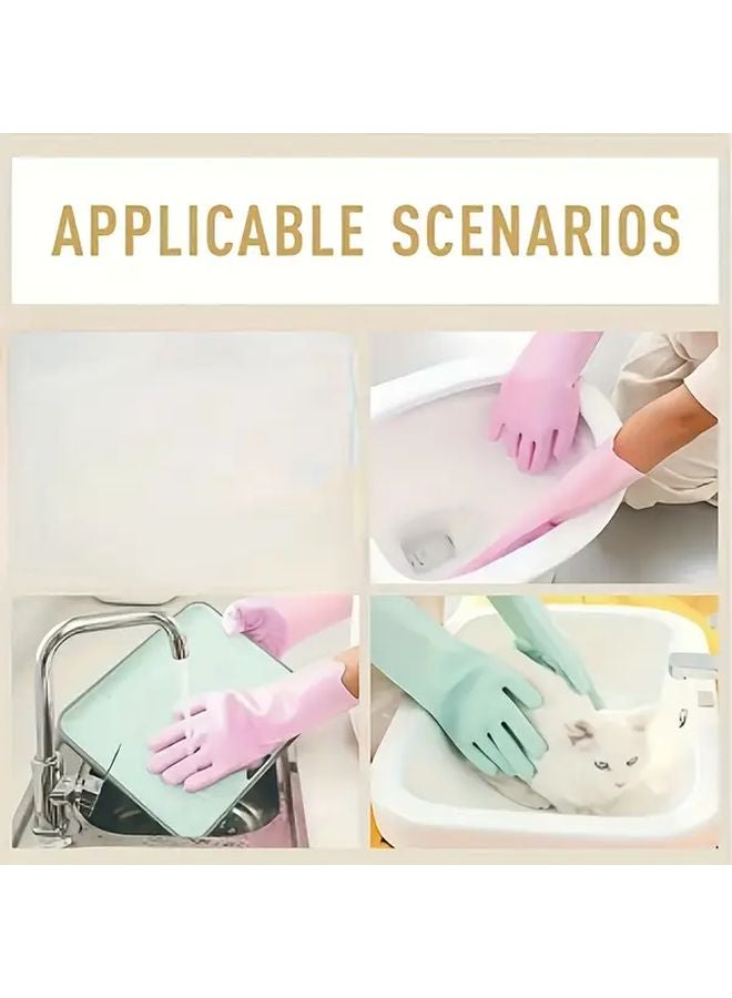 Blue Ergonomic Silicone Cleaning Gloves for Kitchen Bathroom Pet Bathing and Hair Removal - Image 5