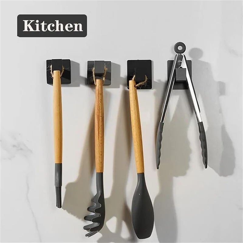 Black Self Adhesive Wall Hooks 3PCS for Keys Bags Towels Bathroom Robe Coat - Image 5