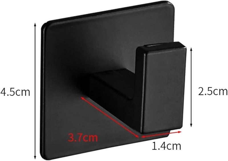 Black Self Adhesive Wall Hooks 3PCS for Keys Bags Towels Bathroom Robe Coat - Image 3