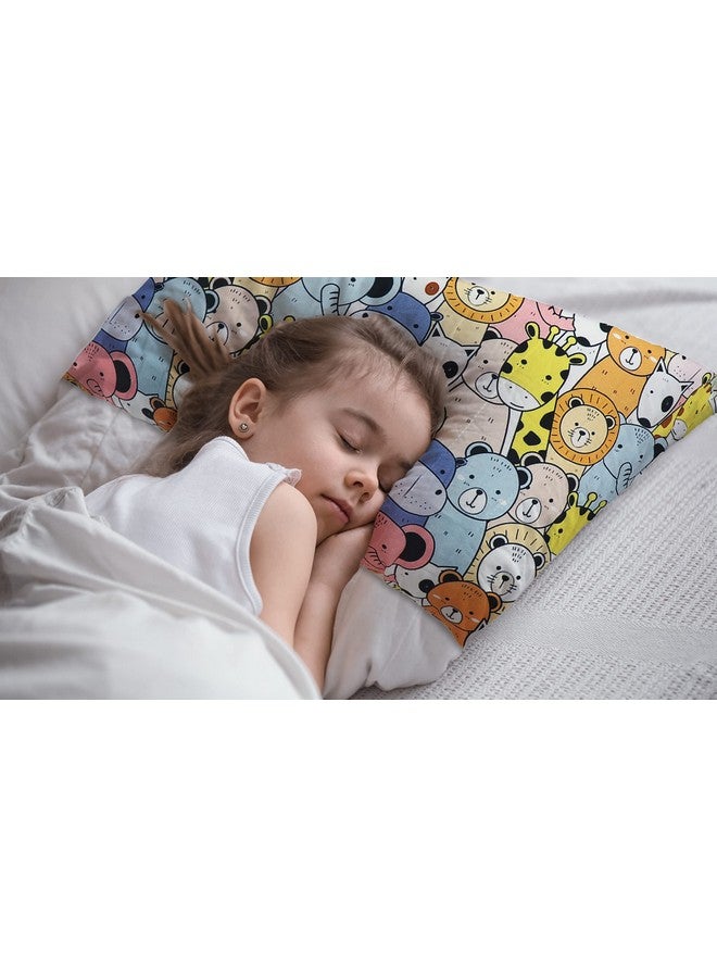 كراديل كروفت وسادة للأطفال الصغار بغطاء قابل للإزالة من القطن بنسبة 100% - 20 × 15 بوصة | وسائد الأطفال | وسائد الأطفال Happy Zoo، متعددة الألوان - Image 5