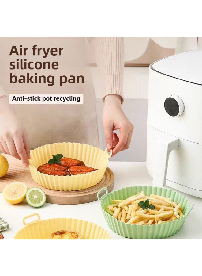 Hot Food Grade Air Fryer Oven Special Baking Tray Silicone Pad Round Non-stick Bottom Barbecue Baking Baking-Specifications:Square Silicone Tray-Color:Red  - Image 2