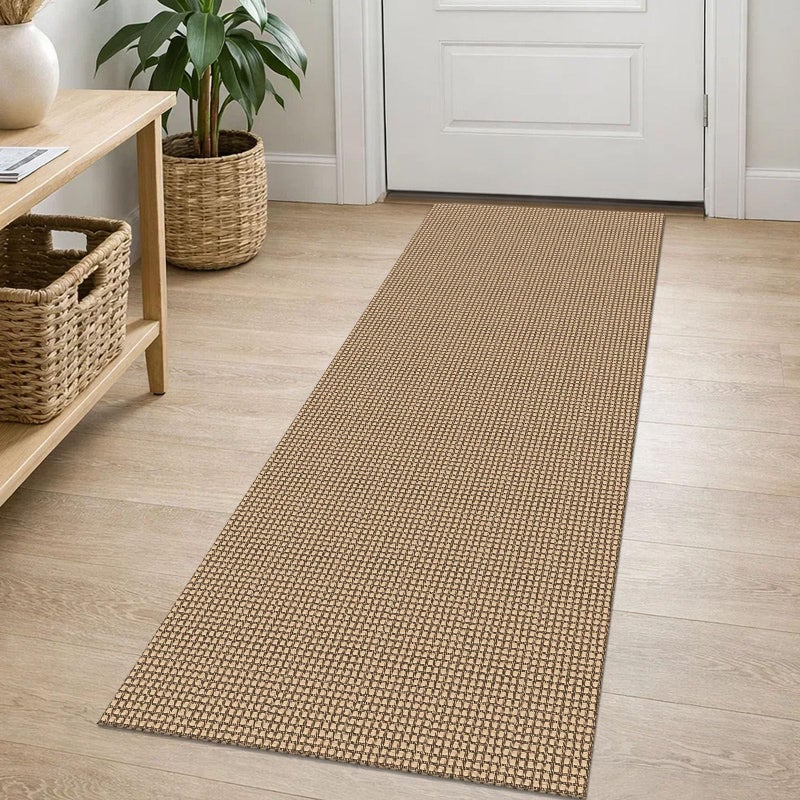 EARTHALL Woven Runner Rug 2x5 Ft Washable Runners for Hallways Cotton Non Slip Rubber Backed Kitchen Runner Braided Indoor Floor Carpet for Entryway, Hallway, Kitchen, Bedroom, Orange/Tan/Brown - Image 1
