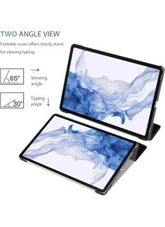 Procases For Galaxy Tab S8 Plus 2022 Tab S7 Fe 2021 Tab S7 Plus 2020 12.4 Inch Case Protective Slim Case Folio Hard Back Smart Cover For 12.4” Galaxy Tab S8+ S7 Fe S7+ -Black  - Image 5