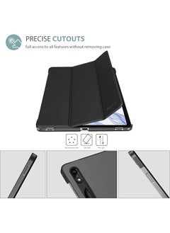 Procases For Galaxy Tab S8 Plus 2022 Tab S7 Fe 2021 Tab S7 Plus 2020 12.4 Inch Case Protective Slim Case Folio Hard Back Smart Cover For 12.4” Galaxy Tab S8+ S7 Fe S7+ -Black  - Image 2