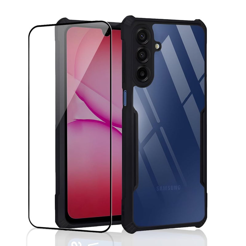 ShieldTech Back Cover Case + Screen Protector for Samsung Galaxy A26 5G | Transparent Black | TPU & PC Anti Yellow Mobile Phone Case Cover for Samsung Galaxy A 26 / A26 5G | 360 Degree Protection - Image 1