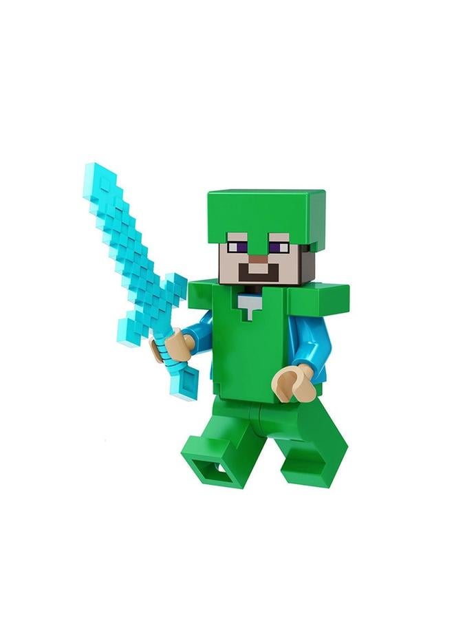 MINECRAFT مجموعة من 8 قطع من شخصيات المحاربين من سلسلة ماين كرافت، كتل الحراس، ألعاب تعليمية للأطفال - Image 2
