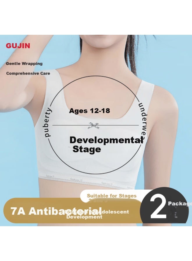 Gujin Girls' Wireless Bra Youth Development Fixed Type Vest Bra Underwear For Girls - Image 1