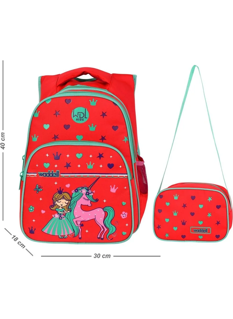 Waddell Licensed Coral Princess Patterned Primary School Backpack and Lunchbox