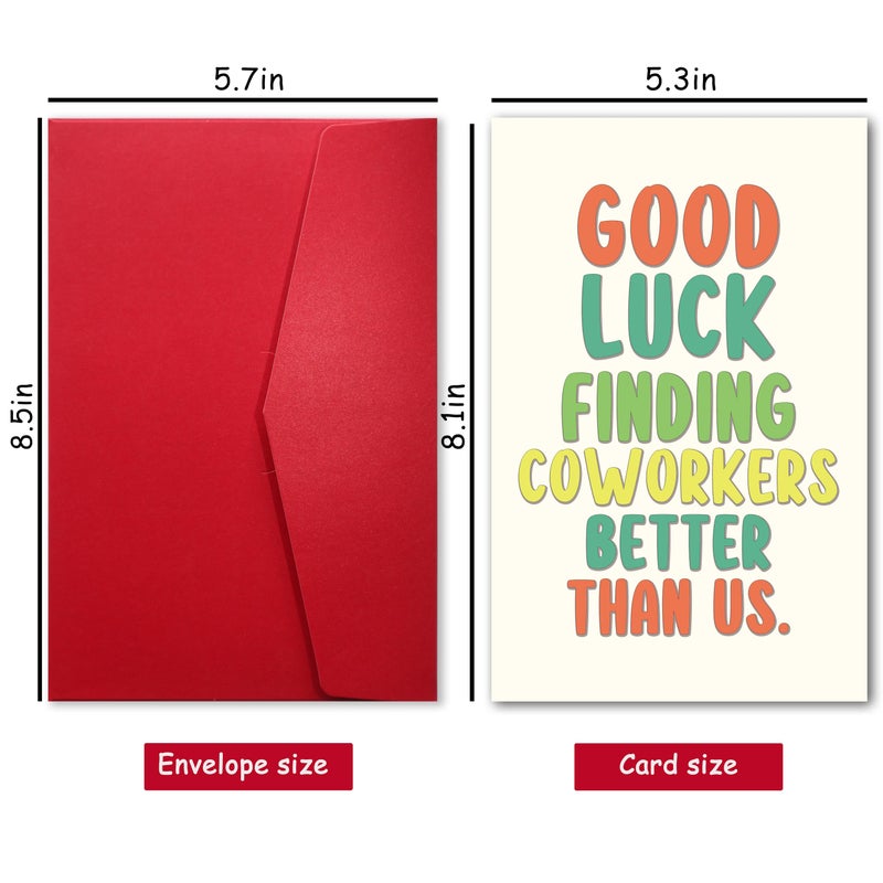 Bewoow Funny Leaving Card for Him Her, Humor Going Away Gifts for Coworker Colleagues, Good Luck Card, New Job Cards - Image 2