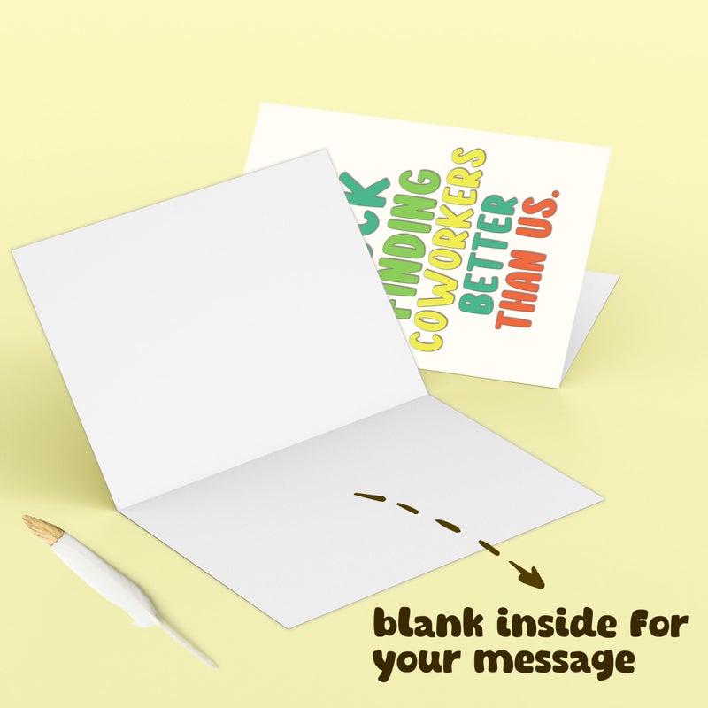 Bewoow Funny Leaving Card for Him Her, Humor Going Away Gifts for Coworker Colleagues, Good Luck Card, New Job Cards - Image 3