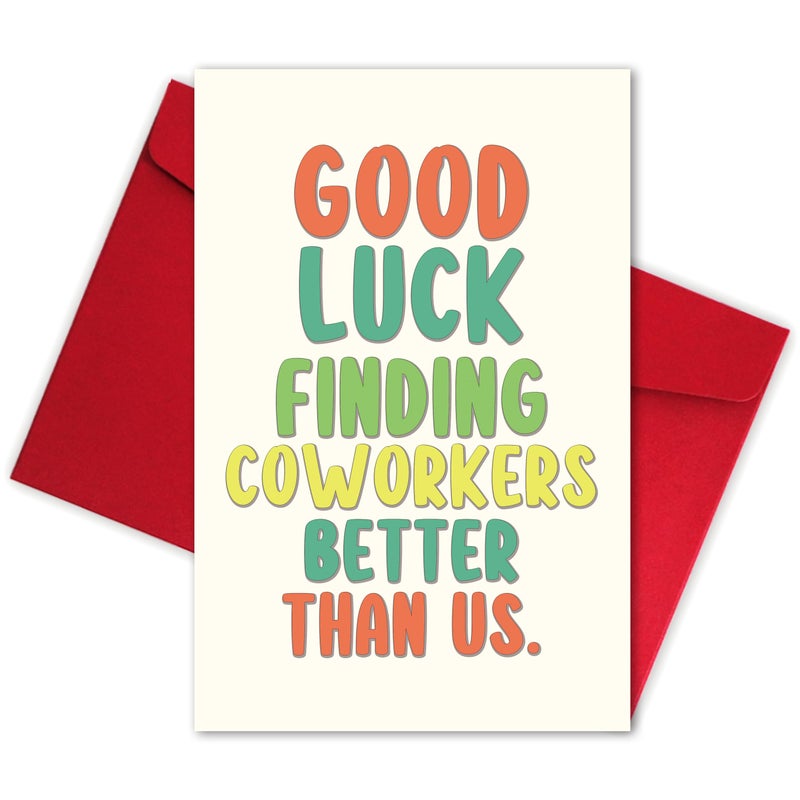 Bewoow Funny Leaving Card for Him Her, Humor Going Away Gifts for Coworker Colleagues, Good Luck Card, New Job Cards - Image 1