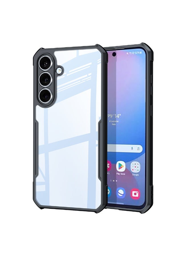 SanHu for Samsung Galaxy S25 FE Case, Ultra Thin Lightweight, Soft TPU Bumper, Acrylic Clear Back Cover Samsung Galaxy S25 FE, Black - Image 1