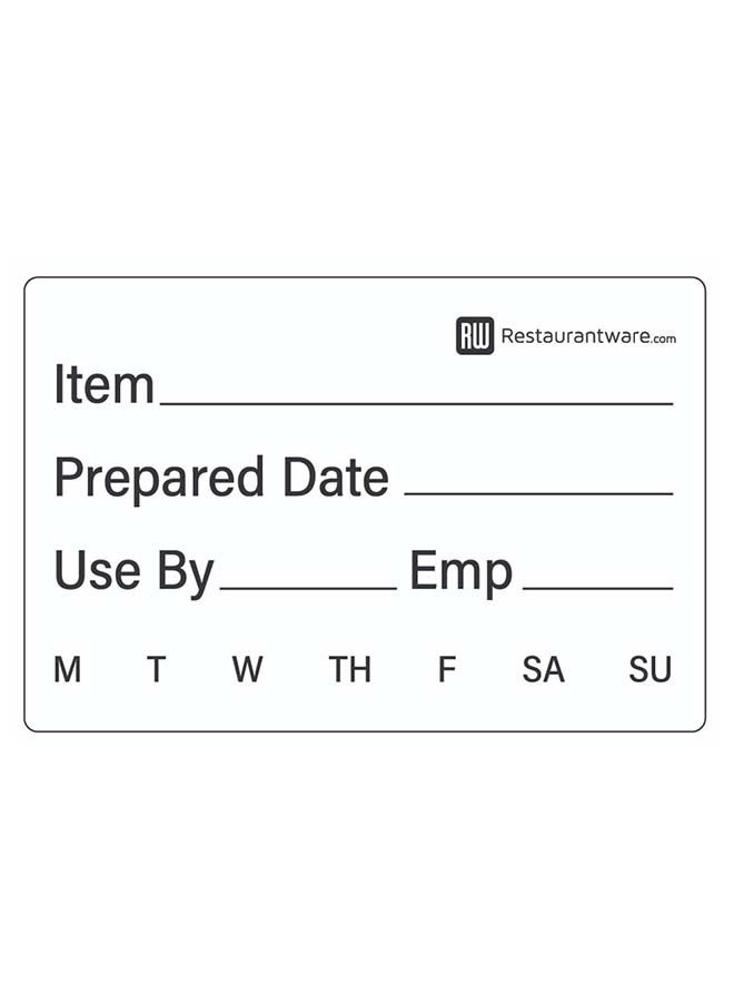Restaurantware RW Smart 3 Inch x 2 Inch Food Rotation Labels, 500 Dissolvable Food Safety Labels - Sustainable, Removable, Rectangular, White Paper Shelf Life Labels, For Food Storage Or Prep - Image 4