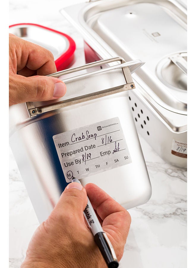 Restaurantware RW Smart 3 Inch x 2 Inch Food Rotation Labels, 500 Dissolvable Food Safety Labels - Sustainable, Removable, Rectangular, White Paper Shelf Life Labels, For Food Storage Or Prep - Image 5