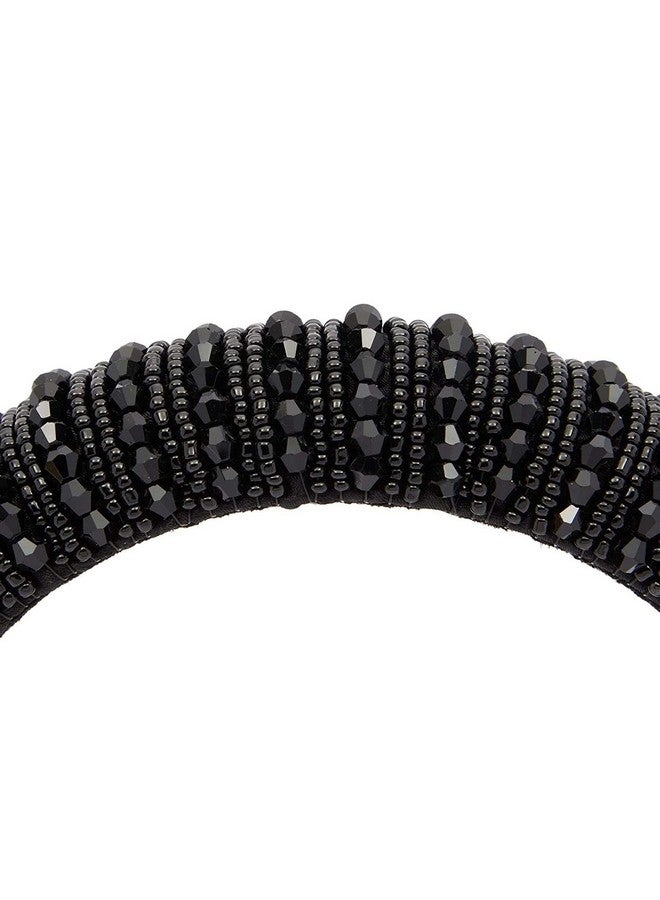 جلامليلي عصابة رأس مبطنة باللؤلؤ للنساء، تصميمات مرصعة بأحجار الراين الكريستالية (عبوة من قطعتين) - Image 4