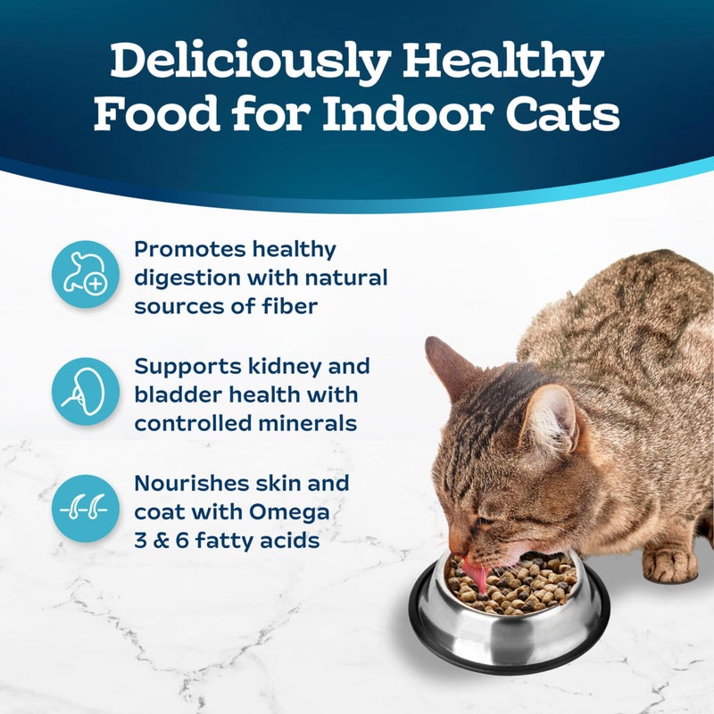 Blue Buffalo Tastefuls Natural Dry Food for Adult Indoor Cats, Salmon & Brown Rice Recipe, 3-lb. Resealable Bag - Image 4