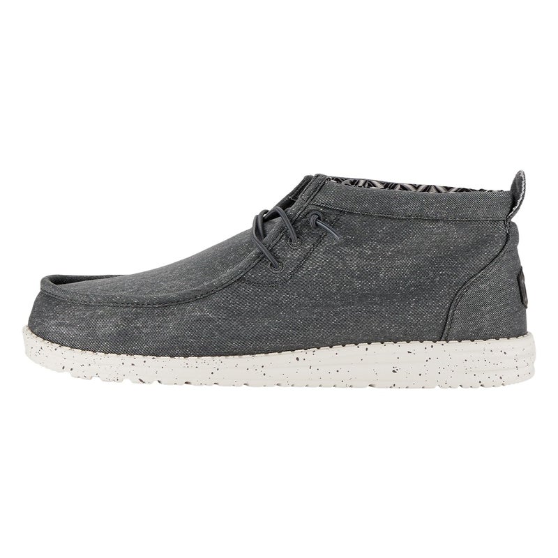 HEYDUDE Men's Wally Mid Canvas Grey Size 9 | Men's Shoes | Men Slip-on Loafers | Comfortable & Light-Weight - Image 1