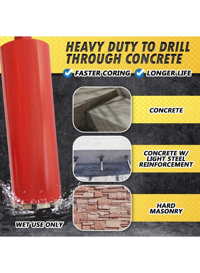 EDiamondTools Wet Drill Core Bits for Hard Concrete, Granite, Brick, and Block - 11cm Diameter 2.5cm - 0.6cm -7 Threaded 30/40 Diamond Grits - Image 3