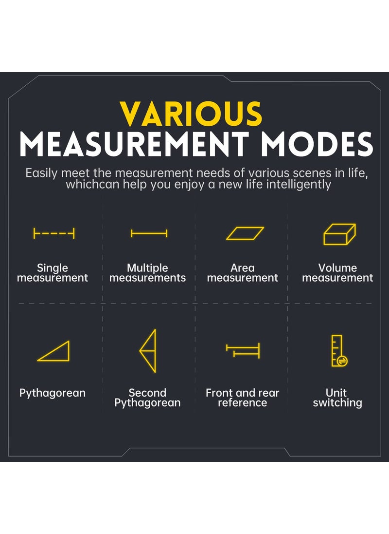 FNIRSI Laser Measure FNIRSI IR40 135ft Laser Distance Meter mftin Unit Switching Measure Distance Area Volume and Pythagoras APP TypeC Rechargeable  - Image 3