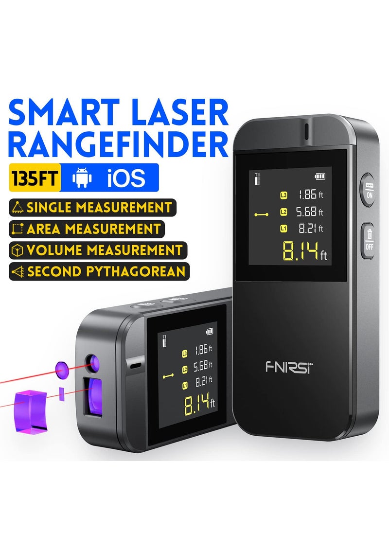 FNIRSI Laser Measure FNIRSI IR40 135ft Laser Distance Meter mftin Unit Switching Measure Distance Area Volume and Pythagoras APP TypeC Rechargeable  - Image 2