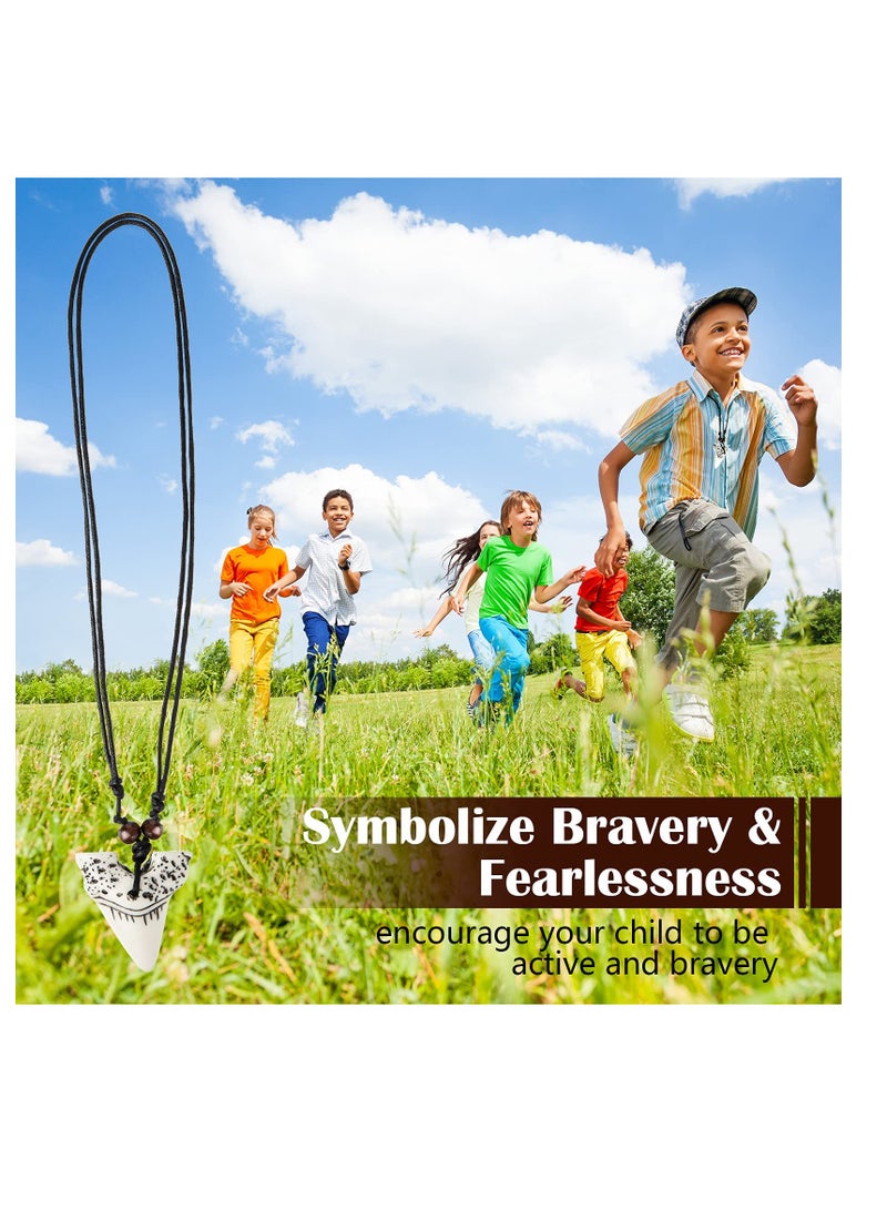 قلائد أسنان القرش الرائعة للأولاد 12 قطعة مجوهرات شاطئية قابلة للتعديل نمط ركوب الأمواج للرجال - Image 5