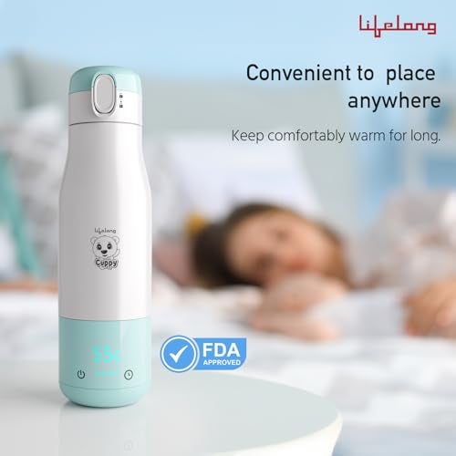 Lifelong Cuppy Milk Warmer and Storage for Babies 350 Ml|Portable Baby Milk Warmer with Digital Touch Panel & Temperature Setting|Type C Charging|10500 mAh Long Battery Life & Breakproof Inside Steel - Image 5