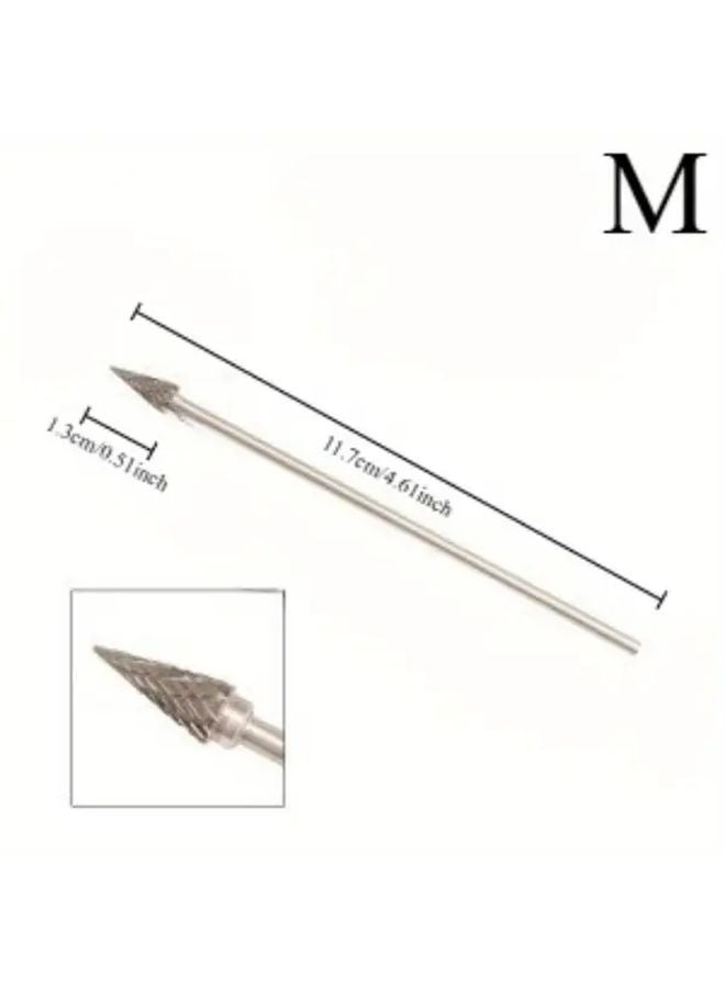 Single M Type Hard Alloy Rotary File Electric Grinding Drill Bit Polishing Tool - Image 1